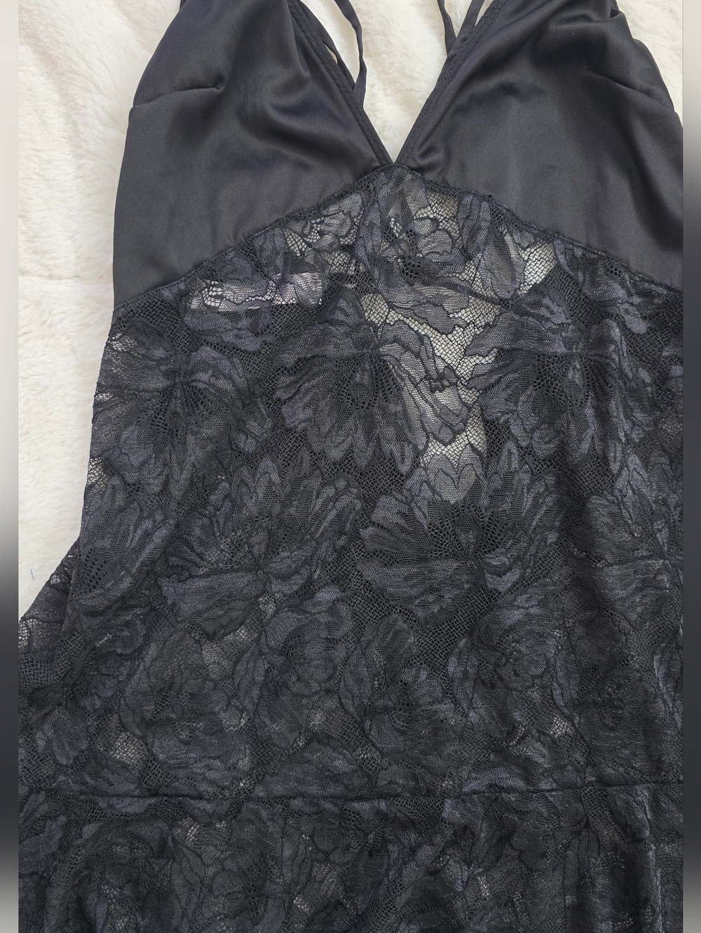 Auden Black Lace Slip Chemise Babydoll - Size XS - Picture 2 of 6